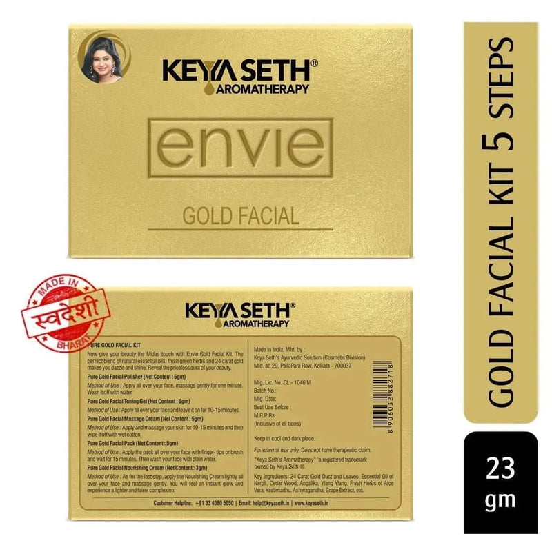 Envie Gold Facial Kit- White & Bright, Instant Radiance Shine & Youthful Glow for Women All Skin Types