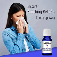 Hot and Cold-Congestion Reliever Steam Inhaler- Prevents Cold and Cough, Flu - Natural Therapeutic Essential Oil Blend Eucalyptus & Peppermint - Keya Seth Aromatherapy