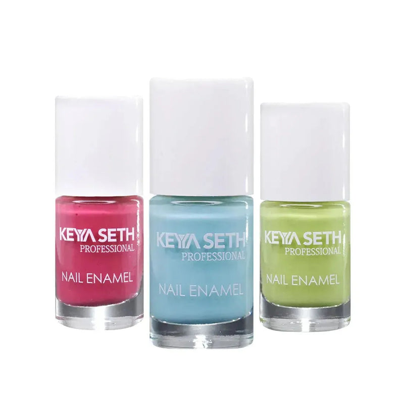 Aquatica + Mint Green + Soothing Pink Long Wear Nail Enamel Enriched with Vitamin E & Argan Oil - Keya Seth Aromatherapy