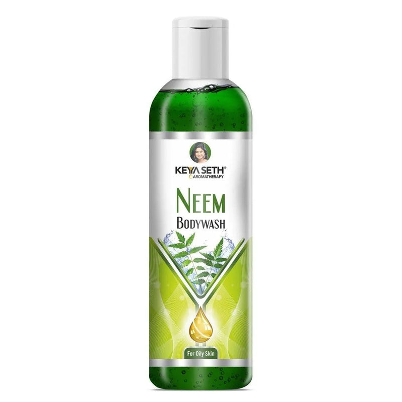 Neem Bodywash Gel Enriched with Pure Neem Essential Oil -Natural Anti Acne & Pimple Unisex for Oily Skin - Keya Seth Aromatherapy