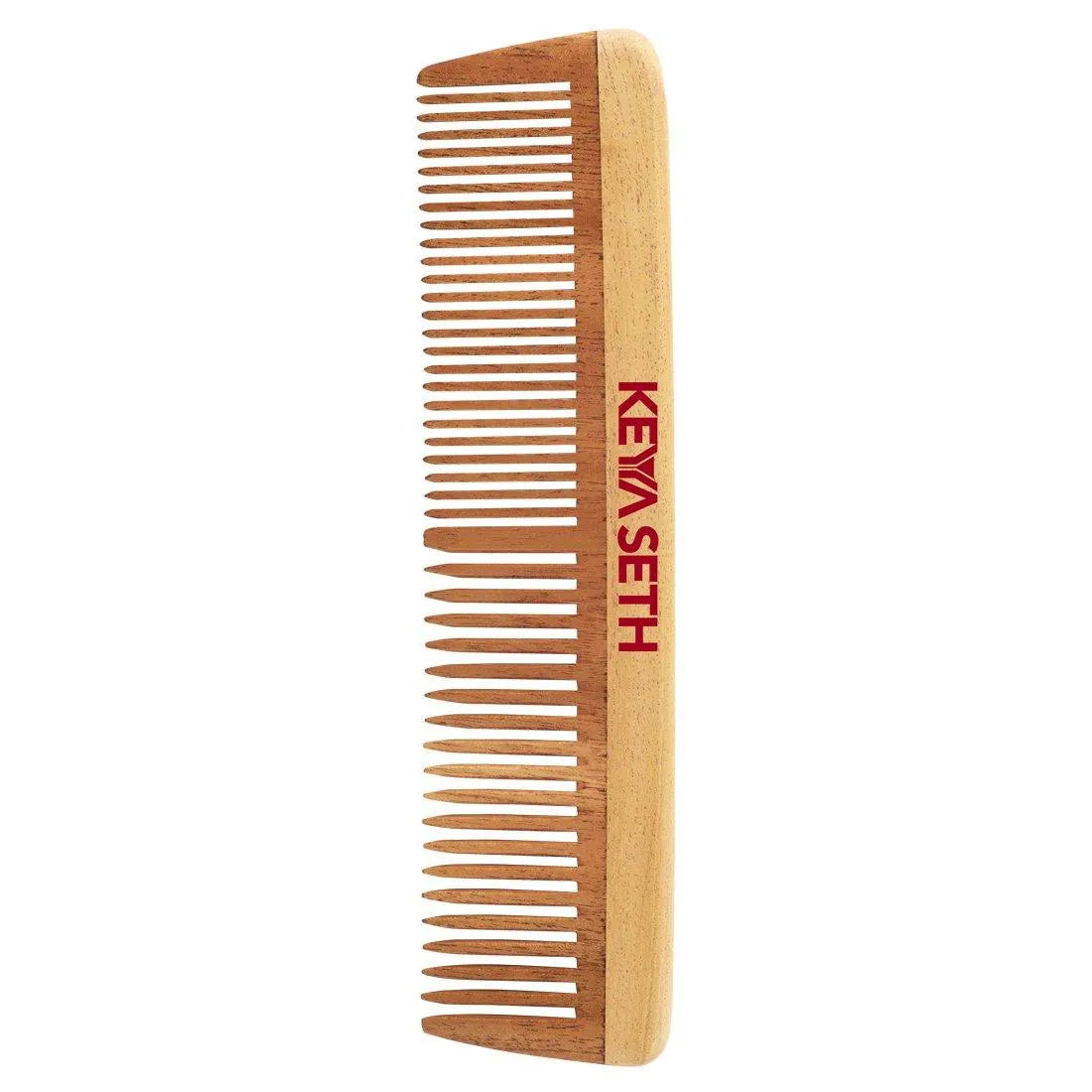 Neem Wooden Comb Wide Tooth for Hair Growth for Men & Women - Keya Seth Aromatherapy