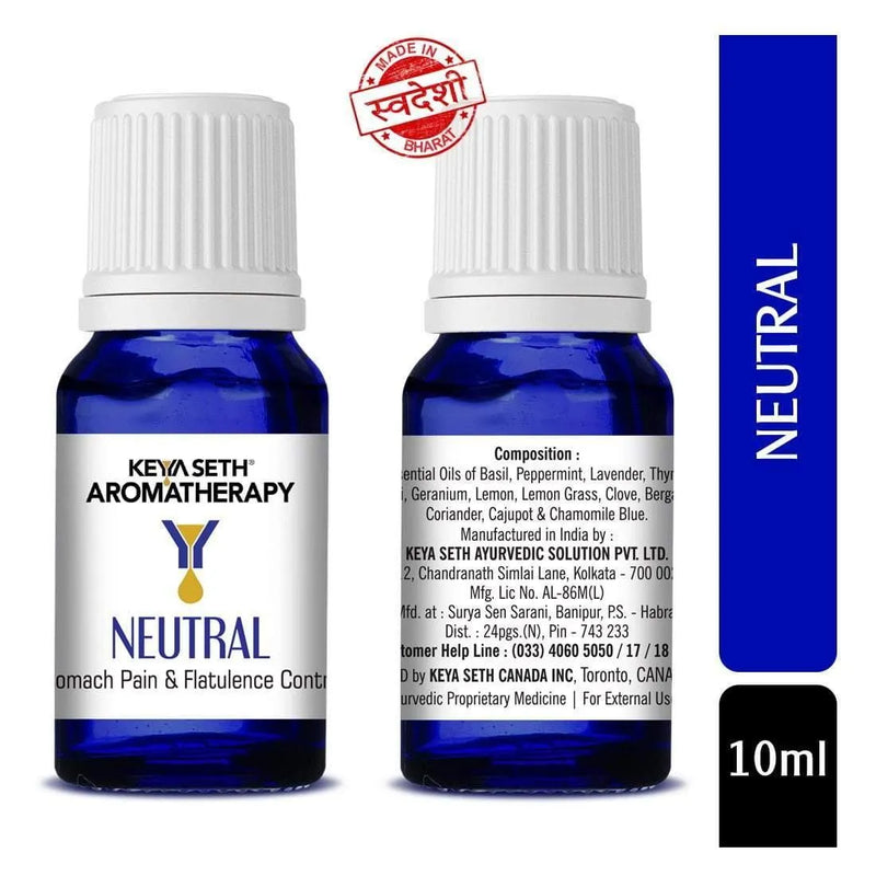 Neutral-Stomach Pain & Flatulence Control, Prevents Indigestion, Gastric Problem-Natural Therapeutic Essential Oil Blend Thyme & Chamomile 10ml - Keya Seth Aromatherapy