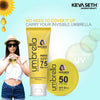 Umbrella Sunscreen Advance Treatment SPF 75 Solution + SPF 50 Powder, Long Lasting & Sweat Resistant Formula, UVA and UVB Protection, Enriched with Almond, Avocado, Wheat germ, Micronized Zinc Oxide